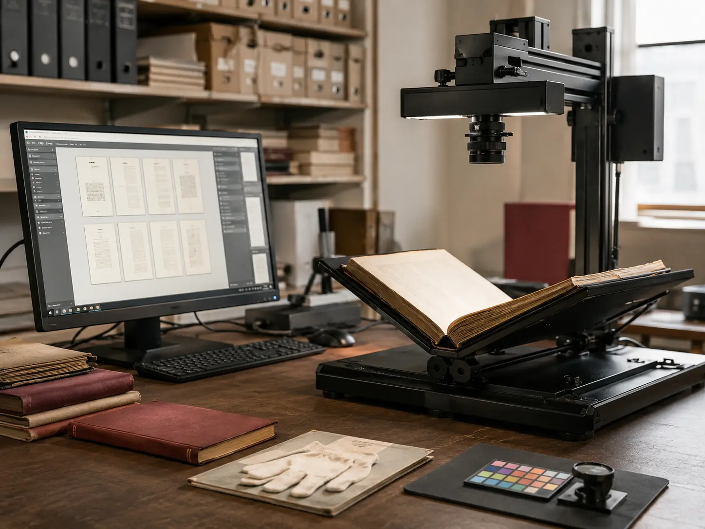 Bound books and printed content prepared for digitisation and publishing