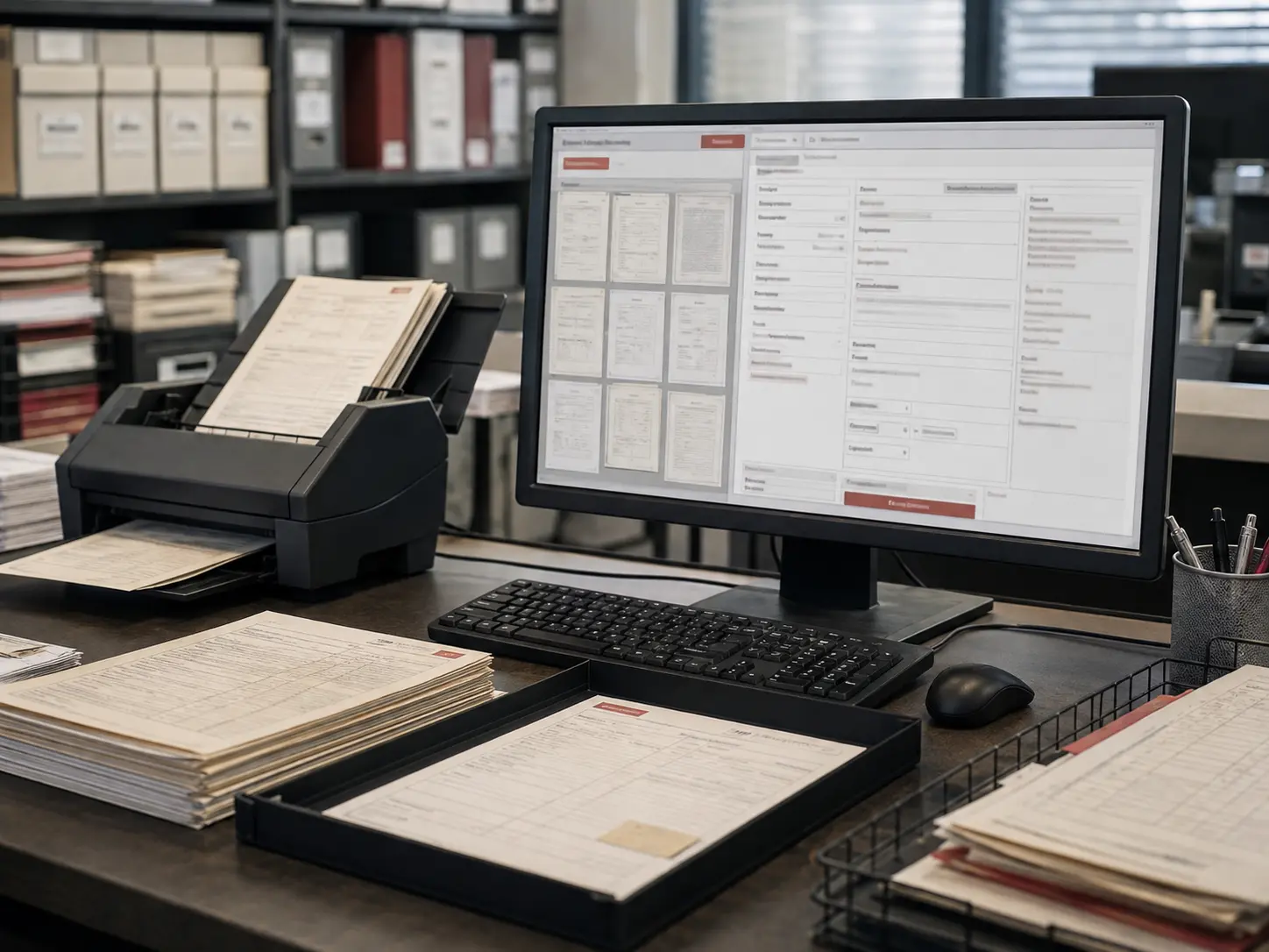 Data entry and indexing work applying index fields to scanned documents